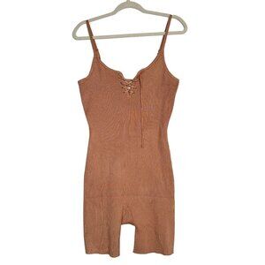 New Madden Girl Womens Lace-Up Ribbed Romper Size XL